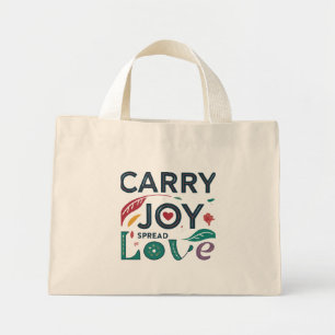 Carry Joy, verbreitet Liebe Tiny Tote Bag Mini Stoffbeutel