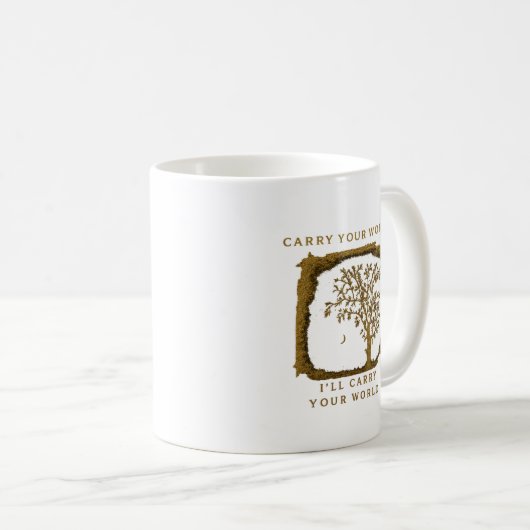 Carry Your World – Golden Design Kaffeetasse (VorderseiteRechts)