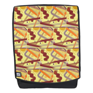 Carryall Lilac Orange Burgundy Cream Tan Art Deco Rucksack