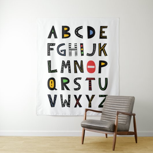 Cars Alphabet Kinderzimmer Kinderzimmer Wandteppich (Beispiel)
