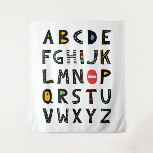 Cars Alphabet Kinderzimmer Kinderzimmer Wandteppich (Vorderseite)