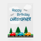 Cars Kids Boy Birthday Acrylschild (Vorderseite)