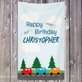 Cars Kids Boy Birthday Banner
