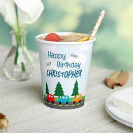 Cars Kids Boy Birthday Pappbecher