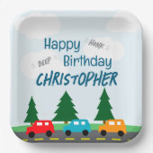 Cars Kids Boy Birthday Pappteller (Vorderseite)