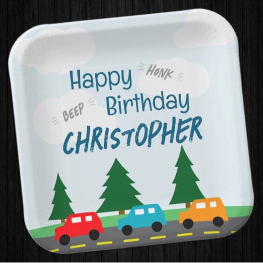 Cars Kids Boy Birthday Pappteller