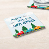 Cars Kids Boy Birthday Rechteckiger Pappuntersetzer (angewinkelt)