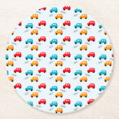 Cars Kids Boy Birthday Runder Pappuntersetzer (Vorderseite)