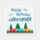 Cars Kids Boy Birthday Serviette (Vorderseite)