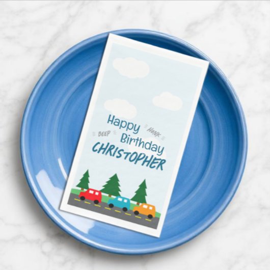 Cars Kids Boy Birthday Serviette