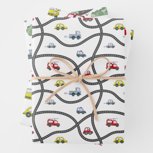 Cars Muster Geschenkpapier Set (Beispiel)