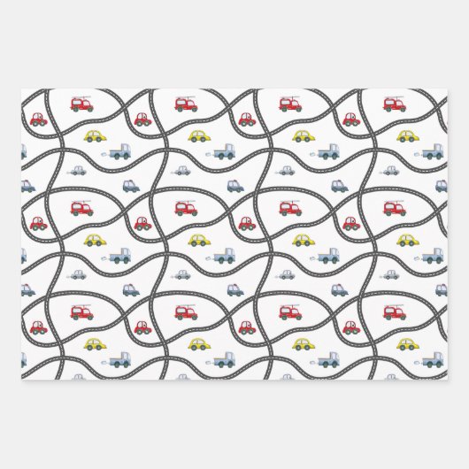 Cars Muster Geschenkpapier Set (Vorderseite)