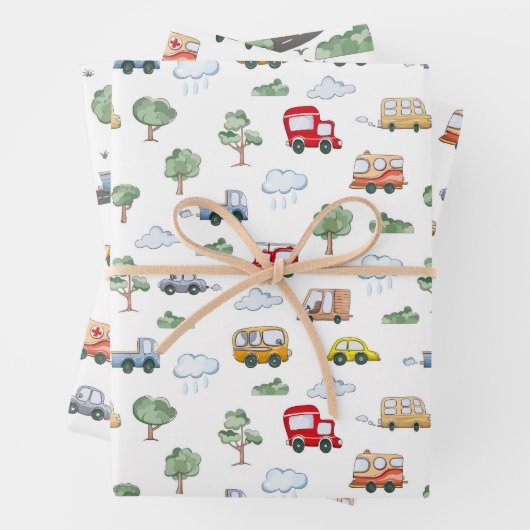 Cars Muster Geschenkpapier Set (Beispiel)