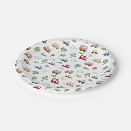 Cars Muster Pappteller (Schrägansicht)