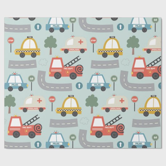 Cars Pattern kids  Geschenkpapier (Flach)