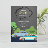 Cars Theme Geburtstagsparty Einladung (Stehend Vorderseite)