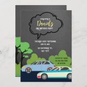 Cars Theme Geburtstagsparty Einladung (Vorne/Hinten)