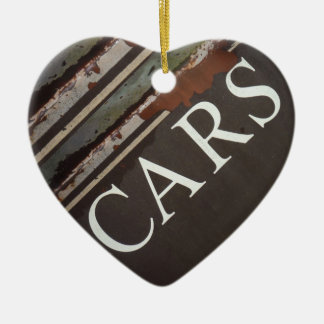 CARS Tow Truck Vintage Auto Unterschrift Keramikornament