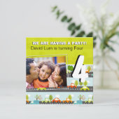 CARS & TRUCKS Boys Geburtstagsparty Einladung (Stehend Vorderseite)