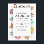 Cars Trucks Street Kids Transportation Geburtstag Postkarte<br><div class="desc">Moderne Honk Beep Vroom Cruise auf über Polizei Auto Fahrrad Scooter School Bus Fire Truck Ice Cream Truck Mailman Postman Cars Trucks Street Kids Transportation Geburtstag</div>