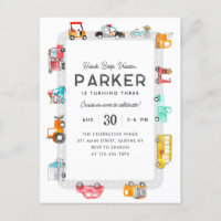 Cars Trucks Street Kids Transportation Geburtstag