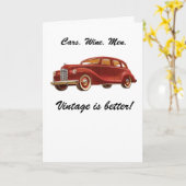 Cars Wine Men: Vintag ist besser! Geburtskarte Karte (Gelbe Blume)