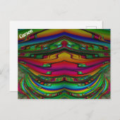 CARSON ~ 3D-Fraktal Design Muster ~ Multicolor Postkarte (Vorne/Hinten)