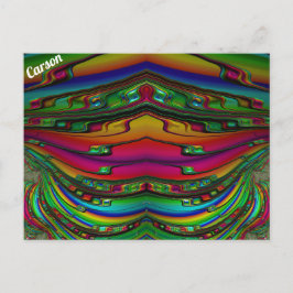 CARSON ~ 3D-Fraktal Design Muster ~ Multicolor Postkarte