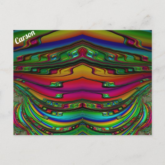CARSON ~ 3D-Fraktal Design Muster ~ Multicolor Postkarte (Vorderseite)