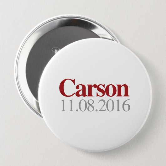Carson am 8. November 2016 Button (Vorne & Hinten)