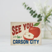 Carson City Nevada Apple - Vintage Travel Postkarte (Stehend Vorderseite)