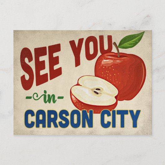 Carson City Nevada Apple - Vintage Travel Postkarte (Vorderseite)