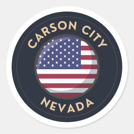 Carson City Nevada - USA Runder Aufkleber (Vorderseite)