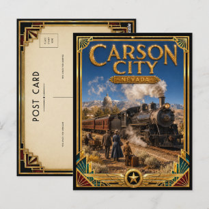 Carson City Nevada Vintage Art Deco Golden Age Postkarte
