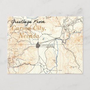 Carson City Nevada Vintage Karte