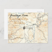 Carson City Nevada Vintage Karte (Vorne/Hinten)