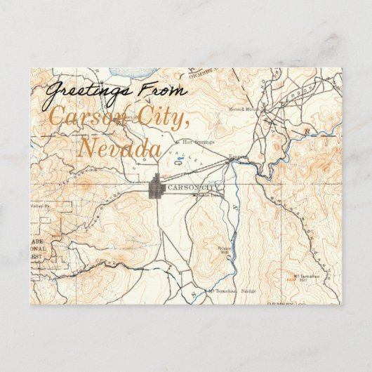 Carson City Nevada Vintage Karte (Vorderseite)