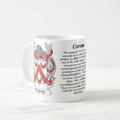 Carson-Familien-Wappen Tasse (Vorderseite Links)