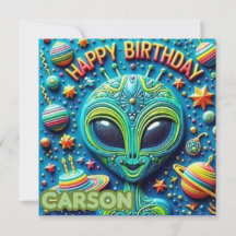 CARSON ~ Geburtstagskarte ~ Alien ~