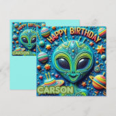 CARSON ~ Geburtstagskarte ~ Alien ~ (Vorne/Hinten)