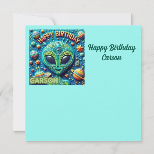 CARSON ~ Geburtstagskarte ~ Alien ~ (Rückseite)