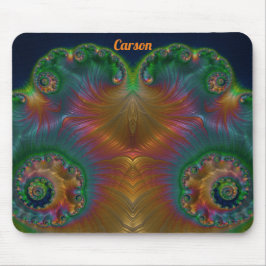 CARSON ~ Green Orange Yellow and Blue Design Mousepad