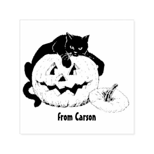 CARSON ~ HALLOWEEN ~ Vintager Katzenkumpin zeichn Permastempel (Design)