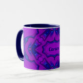 ~ CARSON ~ Lila und blaues Fraktal ~ Tasse (Vorderseite Links)