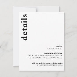 Carson Modern Wedding Details Card Einladung