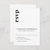 Carson Modern Wedding RSVP Einladung (Vorne/Hinten)