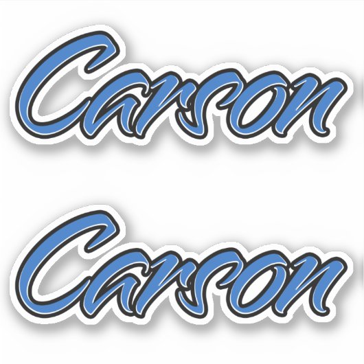 Carson Name blue Aufkleber Sticker Stickerset (Vorderseite)