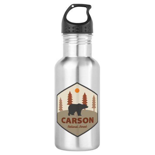 Carson National Forest New Mexico Bear Edelstahlflasche (Vorderseite)