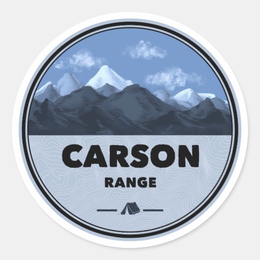 Carson Range California Nevada Camping Runder Aufkleber (Vorderseite)