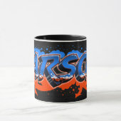 Carson Vorname Name Graffiti blue orange Tasse (Zentrum)